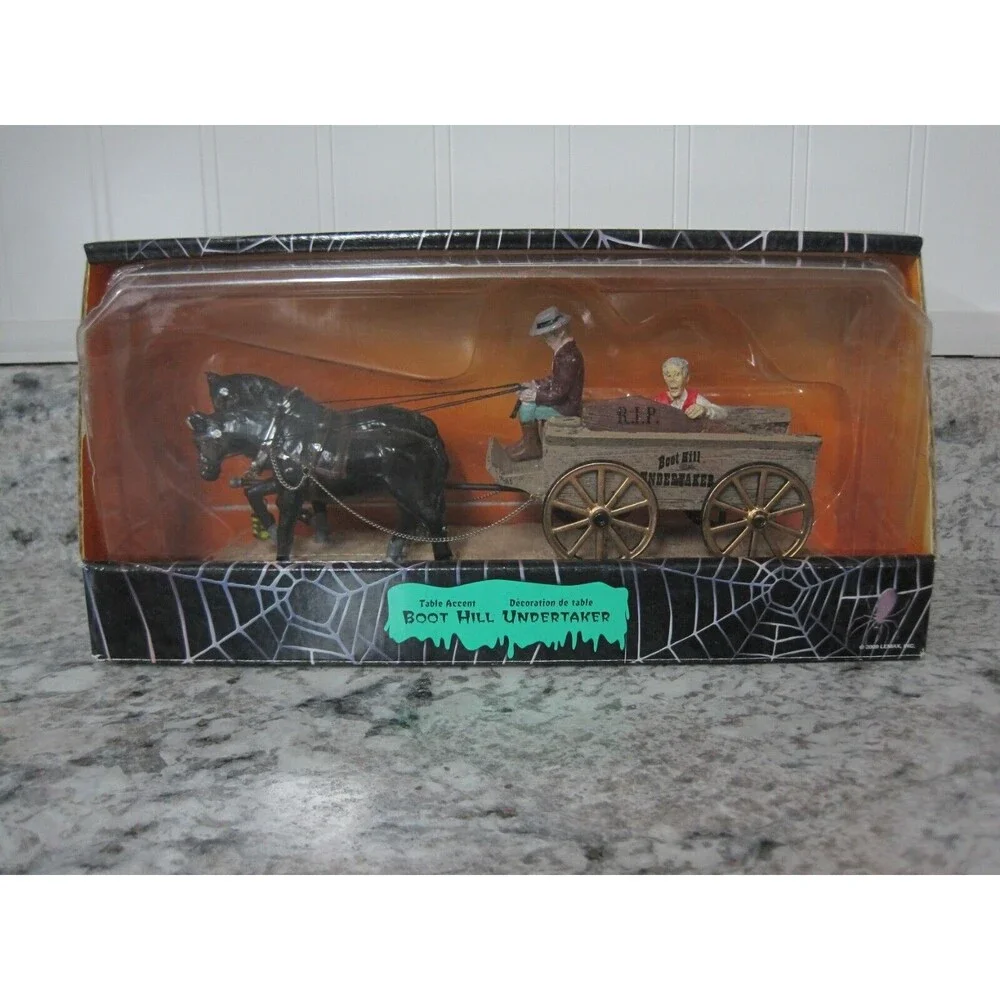 2009 Lemax Spooky Town Boot Hill Undertaker Retired Table Accent